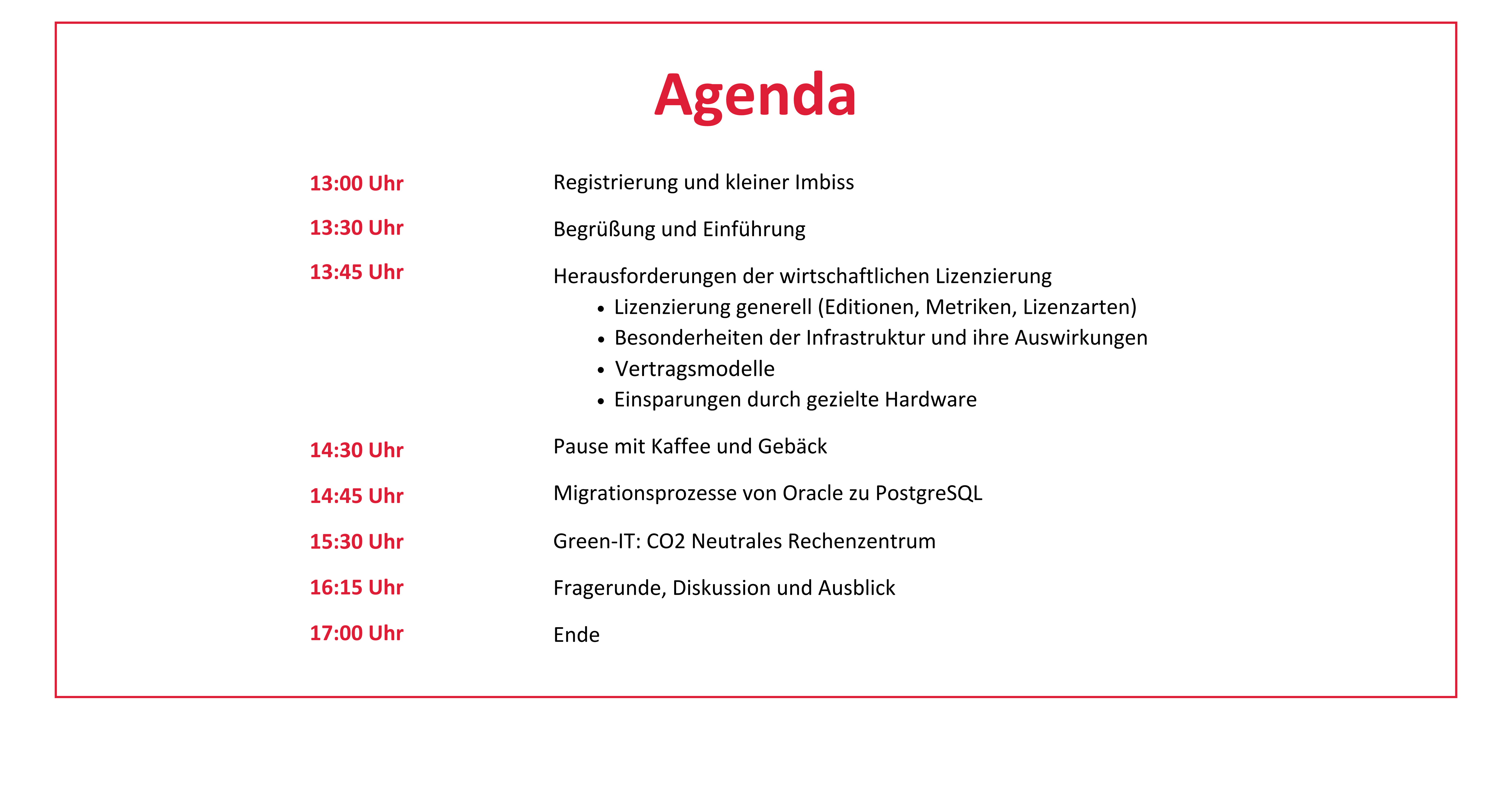 Agenda Oracle-Veranstaltung (3)